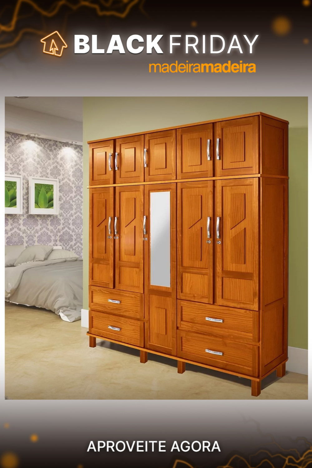 Ei, sabia que na MadeiraMadeira você pode comprar pelo Whatsapp? Mande uma mensagem que nossos consultores vão te ajudar na compra :) Armoire, Furniture, Home Decor, Products, Coat Tree, Cabinet Knobs, Drawers, Mirror, Doors