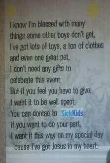 donation to charity instead of birthday gift on invitation google