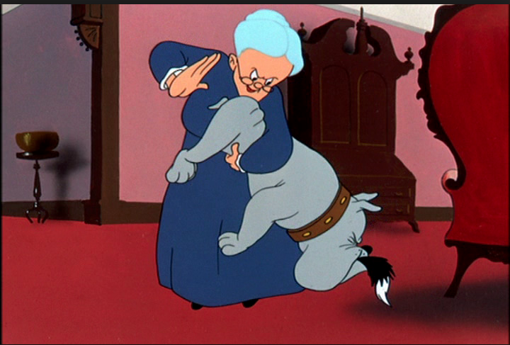 Grandma, Tweety Bird, Sylvester and Hector the Bulldog ! LOL