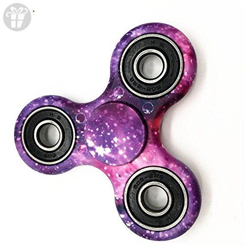 Chic Purple Space Galaxy Tri Spinner Fid Toy EDC Hand Gyro ADHD