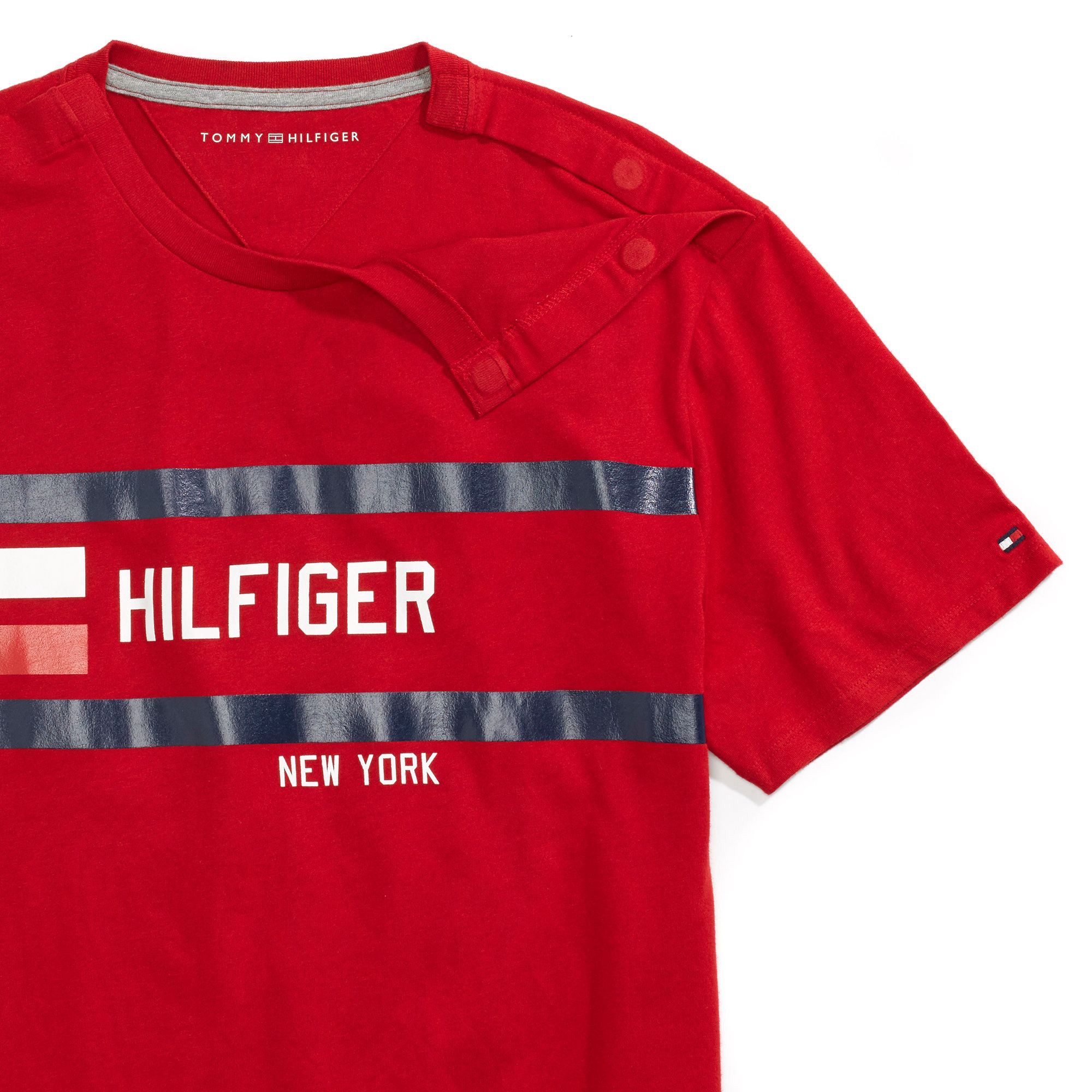 signature stripe tee tommy hilfiger