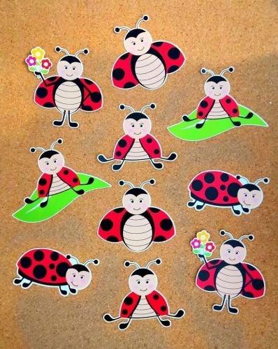 Kolorowe biedronki do dekoracji (10 szt.) Small Things, Snoopy, Kids Rugs, Character, Decor, Art, Paper, Art Background, Decoration