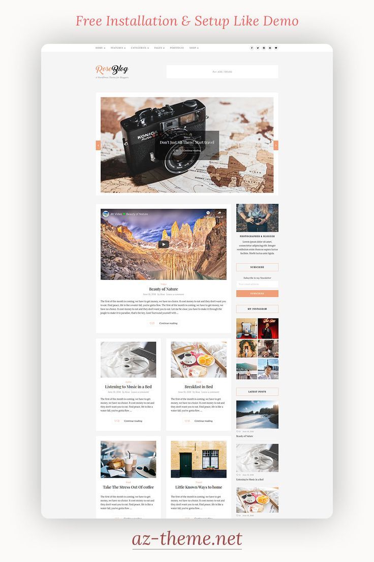 ROSE is a clean and minimal Wordpress Blog Theme. Fully responsive design displays beautifully across desktop, mobile and all devices. Easy installation allows you to start post blogs immediately after the activation. Theme supported Customizer which allows you to customize and change design of your blog. Perfect choice for your personal blog, corporate blog, marketing blog, authority blog or any type of creative blog. Woocommerce Wordpress Themes, Wordpress Theme Responsive, Premium Wordpress Themes, Corporate Blog, Feminine Wordpress Theme, Simple Blog, Blog Layout, Wordpress Website Design, Website Design Inspiration