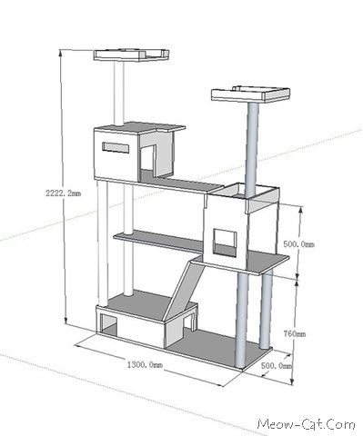 Meow-Cat.com: 6 Free Plans For Cat Tree #cats #CatTree # ...