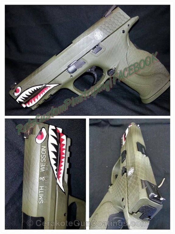 Cerakote - Cerakoted H-236 O.d. Green With H-232 Magpul O.d. Green And H-216 Smith & Wesson Red