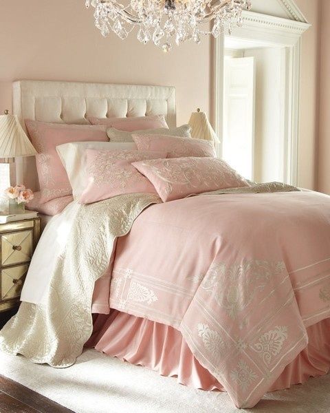 pastel pink and cream