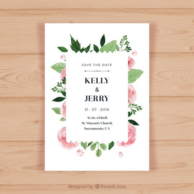 Pretty wedding invitation with pink flowers Free Vector Card - fresh invitation banner vector Pretty wedding invitation with pink flowers Free Vector Card - fresh invitation banner vector