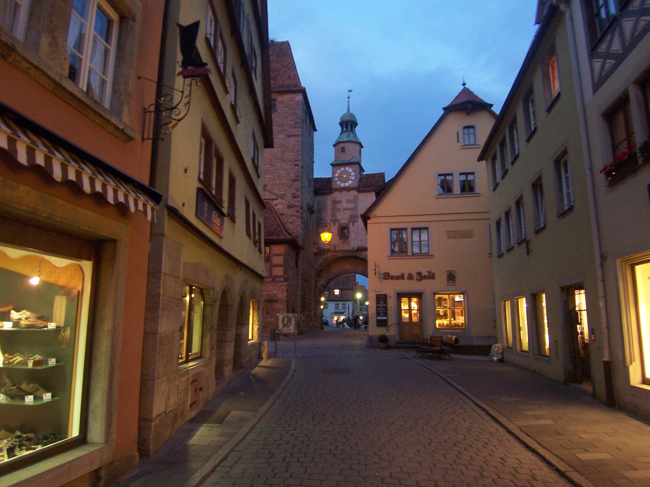 The street outside our hotel in Rothenberg, Germany. (With