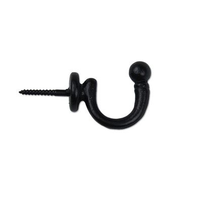 4 BROWN ANTIQUE-STYLE CAST IRON TWIST HOOKS wall rustic outdoor barn hat coat