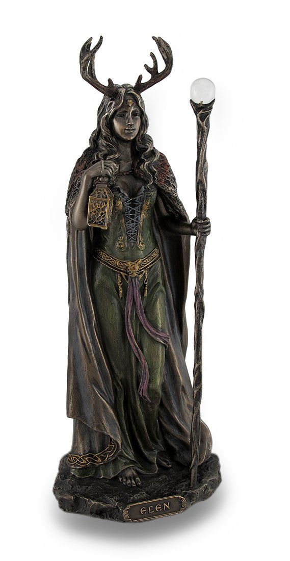 Elen of the Ways Antlered Goddess of the Forrest Statue Sculpture Figurine