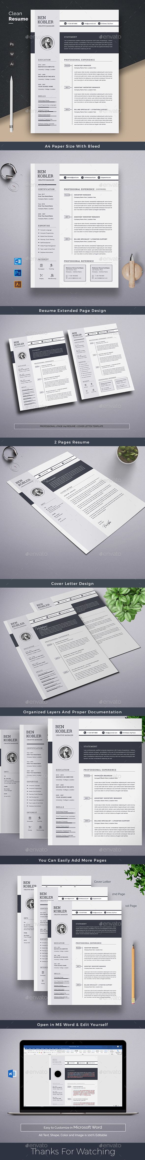 Clean Resume Word Template. Features of Resume Template