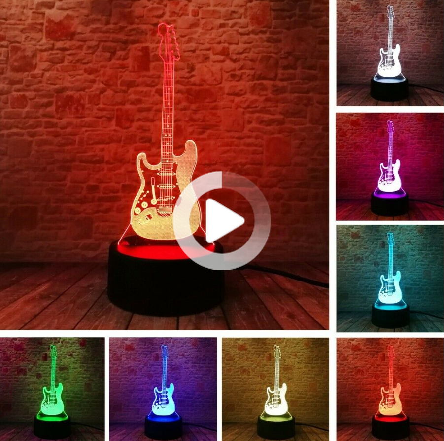 Pin By Audiolangauges On Cool 3d Night Lights Night Light Guitar Lamp 3d Night Light