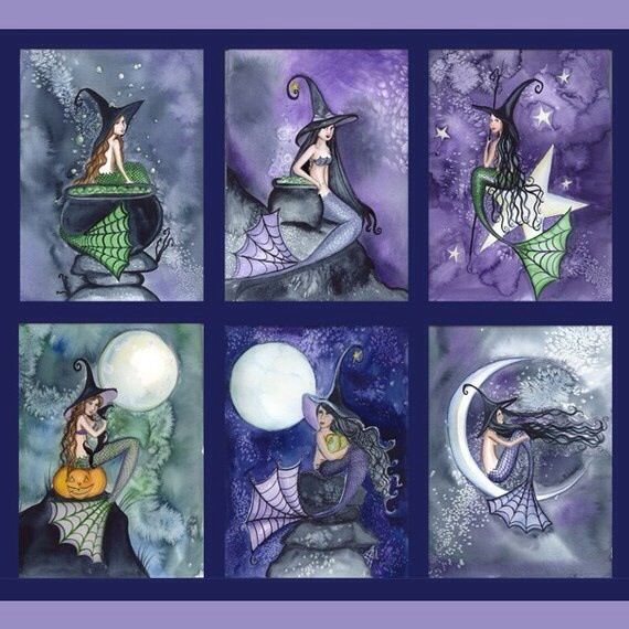 MOTHER/'S LOVE MERMAID NOTE CARDS from Original Watercolors by Camille Grimshaw