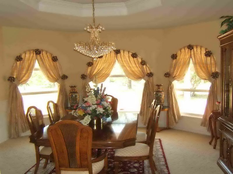 Arched Window Treatments To Decorate Your Room Qawoo Dining Room Window Treatments Dining Room Windows Arched Window Treatments