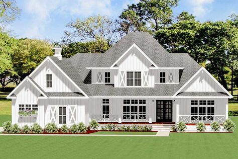 Exclusive 4-bed farmhouse plan with outdoor kitchen