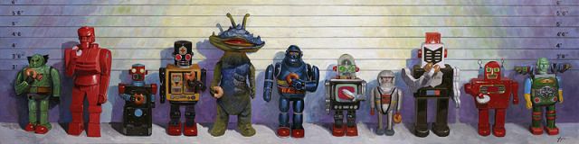 Pin By Gio Gio On Paintings Eric Joyner Vintage Robots Painting Prints