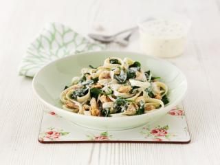 Jamie Oliver | Member Recipes | Creamy Salmon and Spinach Tagliatelle