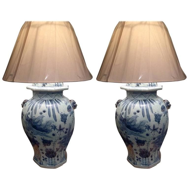 Large Pair Of Chinese Blue And White Ginger Jar Lamps I Love This Large Pair Of Chinese Blue And White Ginger Jar Lamps See More Antique Modern