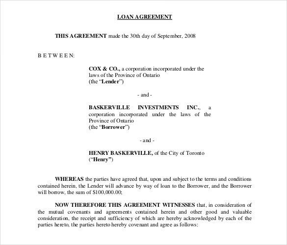 Loan Contract Template Format Free , 26+ Great Loan Agreement