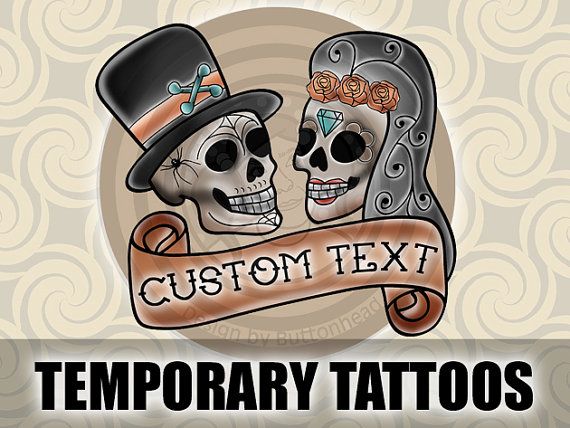 12 Sugar Skull Wedding Temporary Tattoos Favors 6 Sugar Skull Wedding Temporary Tattoos Day Of The Dead Favors Dia De Los Muertos On Etsy 10 00