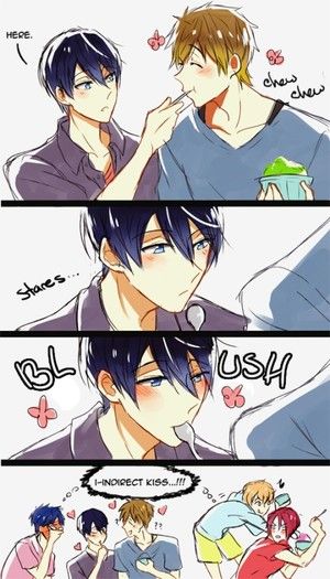 Makoharu Indirect Kiss Xd Free Free Anime Free Iwatobi Splash
