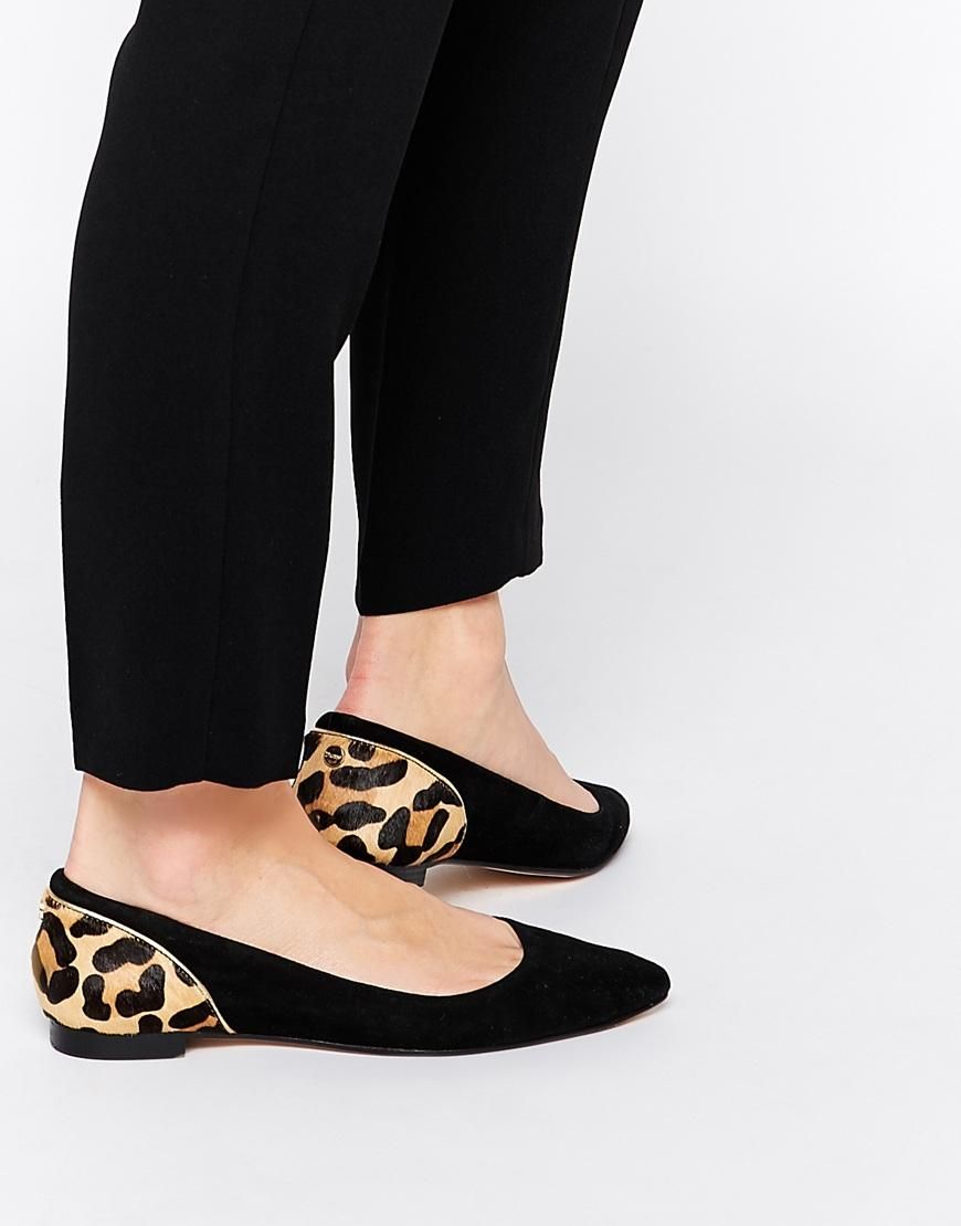 dune leopard print flat shoes