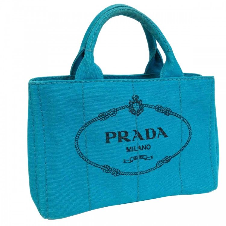 This Authentic Prada Tote Bag Is Made From Turquoise Canapa The This Authentic Prada Tote Bag Is Made From Turquoise Canapa The Opens To A