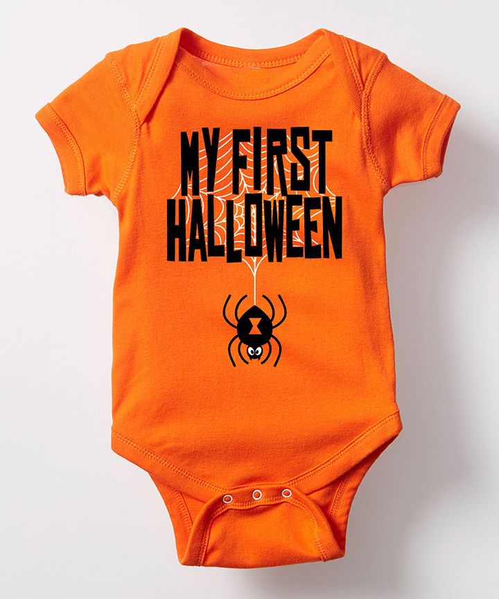 Orange My First Halloween Bodysuit Infant Halloween Bodysuit First Halloween Baby Silhouette