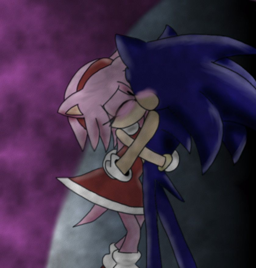 Sonamy Kiss By Shadowsmyhottie14 Sonic And Amy Sonic Sonic Art