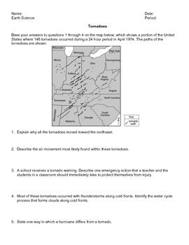 worksheet tornadoes editable homework sheet earth science and earth science review sheet