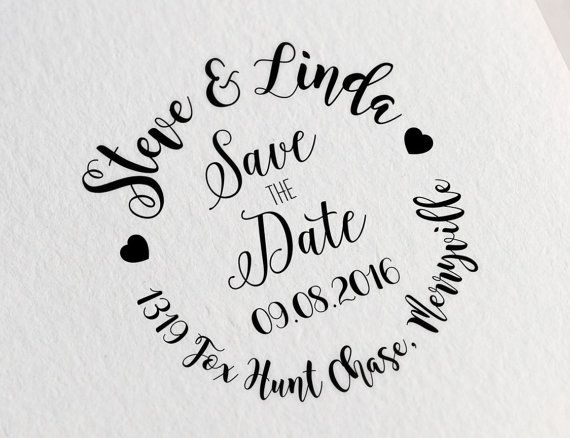 Custom Save The Date Stamp Name And Etsy Invitation Custom Save The Date Stamp Name