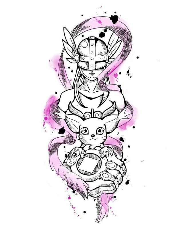 😍 Créditos: Dan Átila (Pinit) #デジモン #디지몬 #數碼寶貝 #Digimon #DigimonAdventure #DigimonAdventure02 #DigimonAdventureTri #DigimonAdventure2020…” • Aug 21, 2020 at 3:12pm UT Tattoo Geek, Art Tattoo, Tattoo Design Drawings, Art Drawings, Digimon Tattoo, Digimon Wallpaper, Digimon Adventure 02, Digimon Digital Monsters, Geniale Tattoos