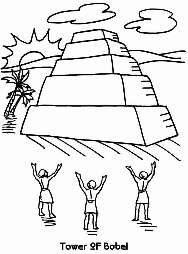 Download Tower of Babel Coloring Pages | Bible coloring pages, Sunday school coloring pages, Coloring ...