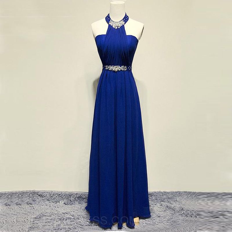 Blue Prom Dresses 2015 Long Halter Chiffon Evening Blue Prom Dresses 2015 Long Halter Chiffon Evening