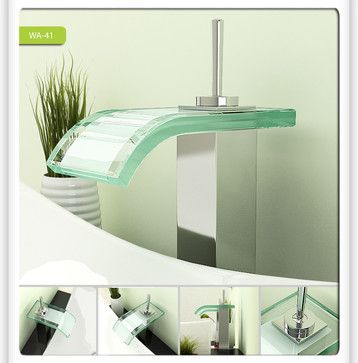 Glass Waterfall Bathroom Vessel Sink Faucet 0206A - modern - wasserhahn küche mit brause Glass Waterfall Bathroom Vessel Sink Faucet 0206A - modern - wasserhahn küche mit brause
