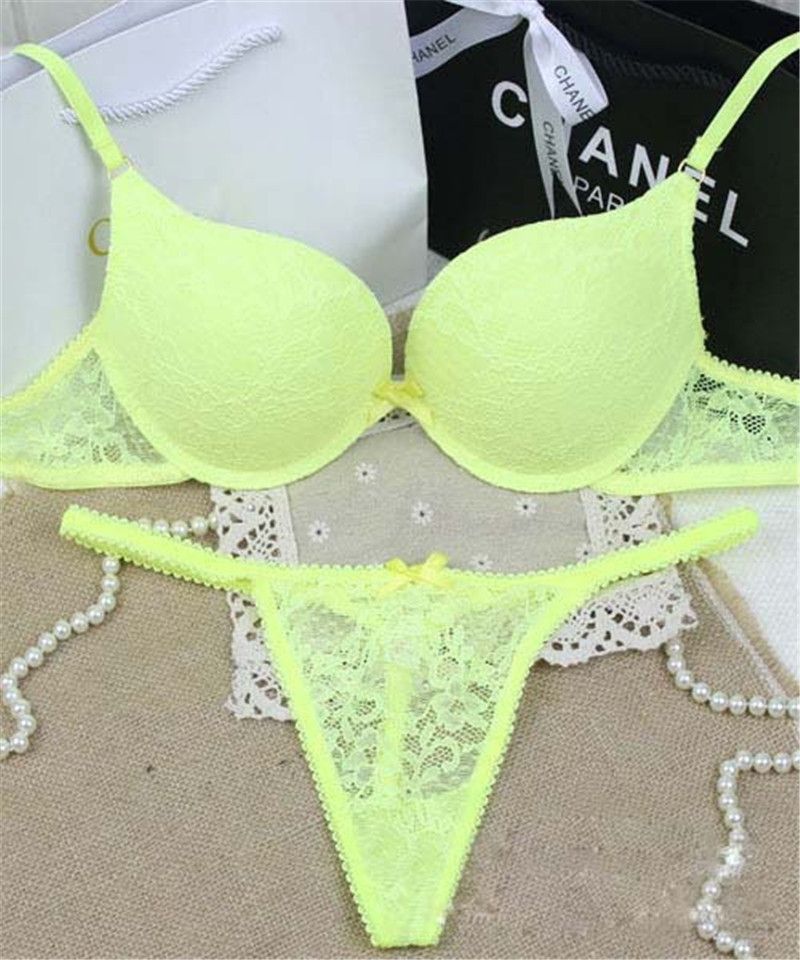 Bra Set Lace Navy Blue Black Ladies Underwear Lingerie Push Up Bra Luxury Sets
