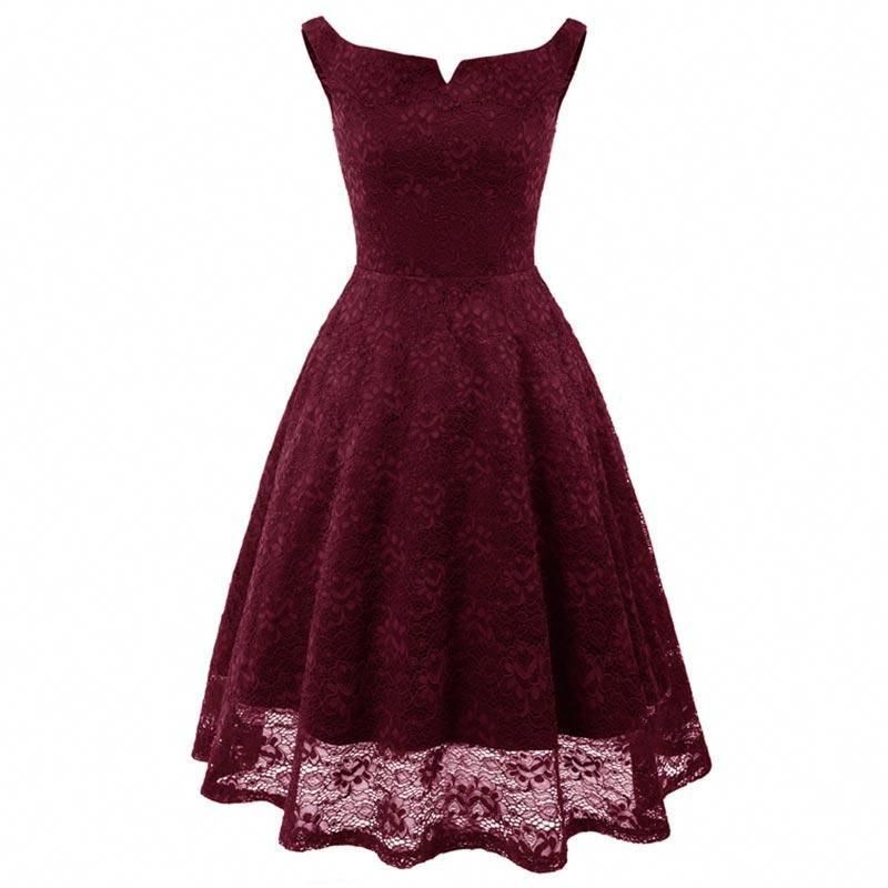 Women Vintage A Line Cocktail Dress Off Shoulder Formal Dresses Lace Pachwork Half Sleeve Wedding Dresses Party Dress