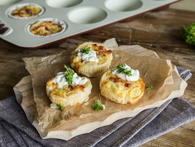 Zwiebelkuchen-Muffins - Der Klassiker im Miniformat