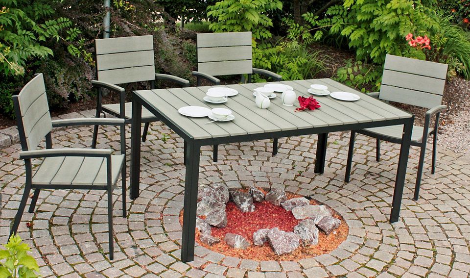 GARDEN PLEASURE Gartenmöbelset »OLIVIA«, 7-tlg, 6 Stühle, Tisch - garten lounge mobel holz GARDEN PLEASURE Gartenmöbelset »OLIVIA«, 7-tlg, 6 Stühle, Tisch - garten lounge mobel holz