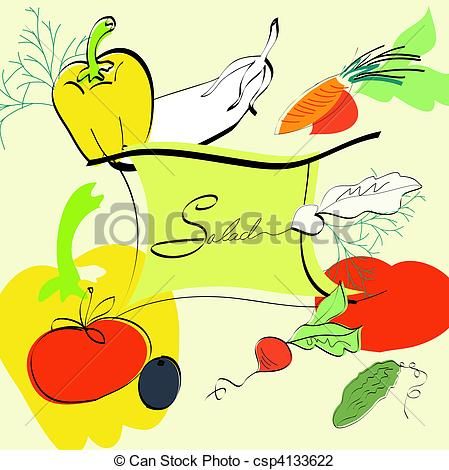 canstock template for salad menu csp4133622 gd clipart