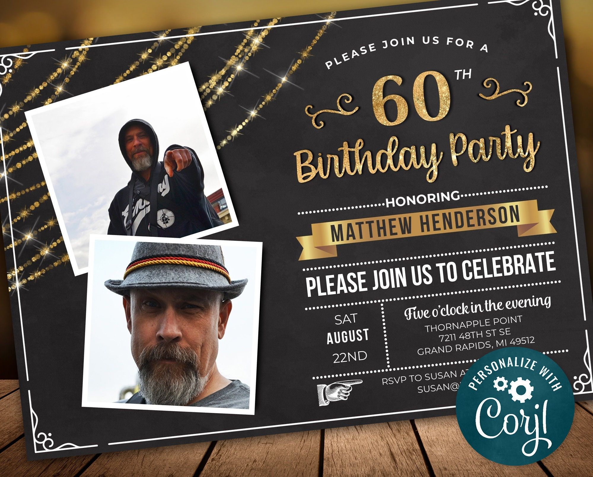 60th birthday invitation wording for him