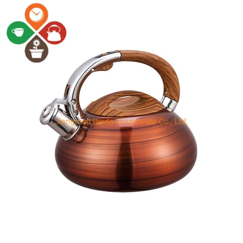 Stainless Steel Kettle with Whistling and Various Sizes Are Available Style : Normal. Capacity : >2.0L. Material : Stainless Steel. Type : Normal. Occasion : Home. Certification : FDA, LFGB. Heating Method : Chassis Heating. Structure : N/a. Volts : N/a. Liter : 3.0L. Color : Sliver,Color Coating. Polishing : Color Coating or Satin Finished. Handle : Wood Painting or Color Painting or Black Color. Stainless Steel Kettle, Kettles, Sliver, Whistle, Fda, Painting On Wood, Paint Colors, Capacity, Normal