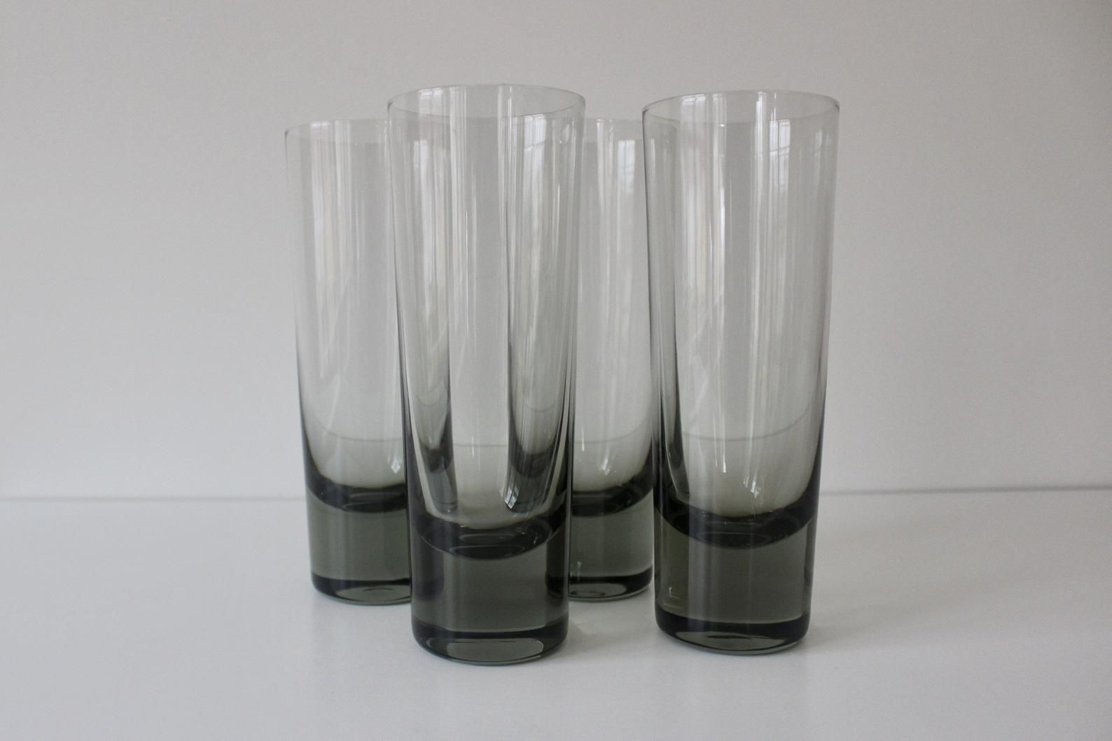Smokey Black Glass Vintage Black Glassware Smoked Black Glassware MCM Glassware Mid-Century Glassware 3 MCM Smoked Black Cocktail Glass
