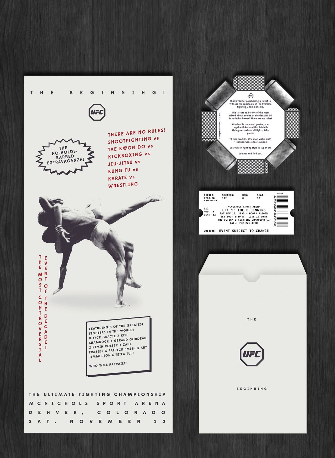 UFC 1 (1993) Customer mailout package to customers who