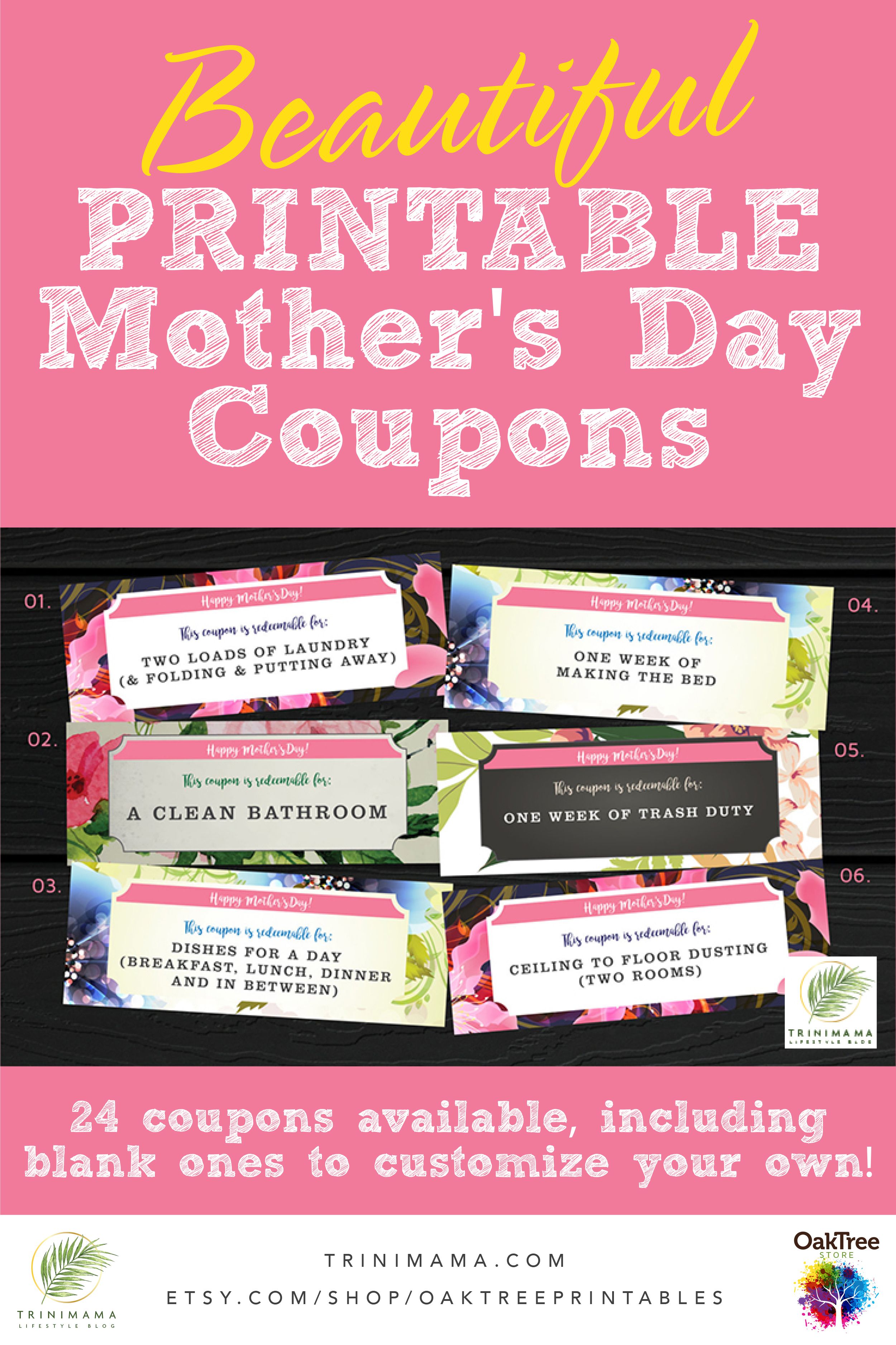 mother's day coupons coupon book gift last minute gift