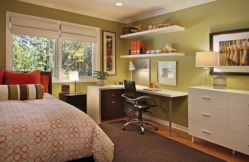 Bedroom Corner Decorating Ideas Photos Tips Guest Bedroom Office Home Office Bedroom Guest Bedroom Home Office
