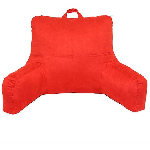 Faux Suede Backrest in Red Faux Suede Backrest Pillow | Backrest
