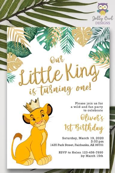 Roar like Simba and make that Lion King birthday extra special, sending this invitation is a perfect first step! Get those little party-goers excited and leave the impression that this party should not be missed! Lion King Birthday Party Ideas, Jungle Theme Birthday Party, Boys 1st Birthday Party Ideas, 1st Boy Birthday, Safari Baby Birthday, First Birthday Decorations Boy, Safari Party Decorations, Jungle Safari Party, 1st Birthday Cakes