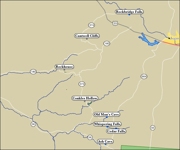 Map of Hocking Hills State Park - Fe4e3ce7e9d2a4e227a2fa3dcfe9af12