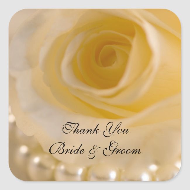 White Rose And Pearls Wedding Thank You Favor Tags Zazzle Com